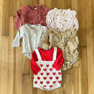 Baby Girl Long Sleeve Onesies Bodysuits - 0-3mo - Cat & Jack - Zara - Grayson Co